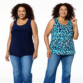"As Is" Nina Leonard 2-pack Scoop Neck Tank Top