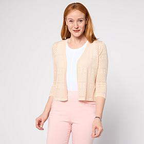 "As Is" Nina Leonard 3/4 Sleeve Sweater Knit Bolero Top