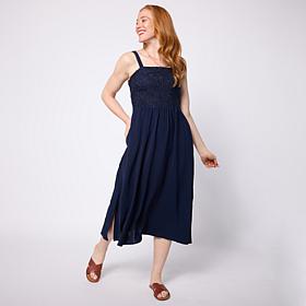 "As Is" Nina Leonard Adjustable Strap Midi Dress