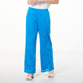 "As Is" Nina Leonard Burnout Knit Pull-On Pant