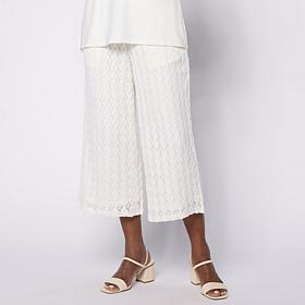 "As Is" Nina Leonard Cropped Novelty Lace Culotte Pant