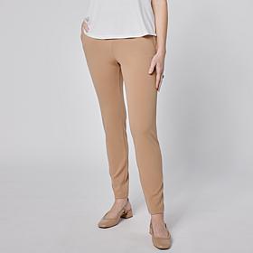 "As Is" Nina Leonard Elastic Waist Slim Leg Pant with Invisible Zip...