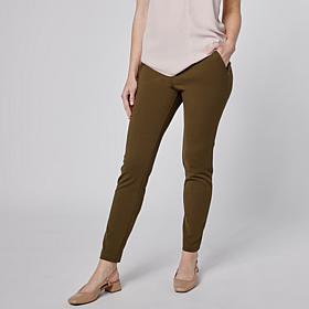 "As Is" Nina Leonard Elastic Waist Slim Leg Pant with Invisible Zip...