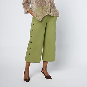 "As Is" Nina Leonard Elastic Waist Wide Leg Culotte Pant