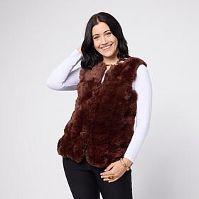 "As Is" Nina Leonard Faux Fur Vest with Pockets