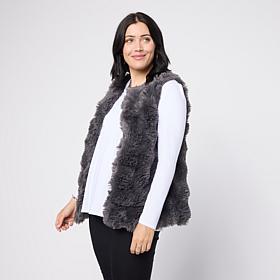 "As Is" Nina Leonard Faux Fur Vest with Pockets