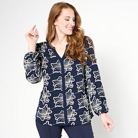 "As Is" Nina Leonard Long Balloon Sleeve Shirt