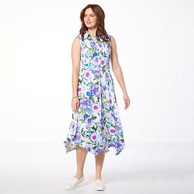 "As Is" Nina Leonard Sleeveless Uneven Hem Dress