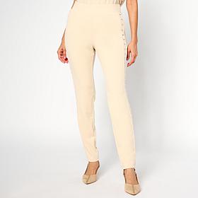 "As Is" Nina Leonard Slim Leg Pant with Elastic Waist