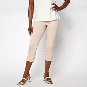 "As Is" Nina Leonard Stretch Denim Knit Cropped Pant