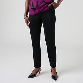 "As Is" Nina Leonard Suede Narrow Leg Pant 