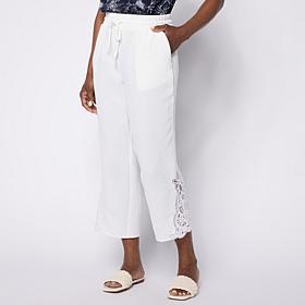"As Is" Nina Leonard Textured Weave Crop Pant