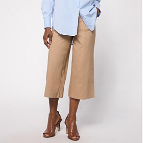 "As Is" Nina Leonard Wide Leg Elastic Waist Crop Pant