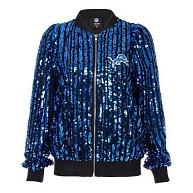 "As Is" Officially Licensed NFL Women's Sequin Jacket by Cuce - Lions