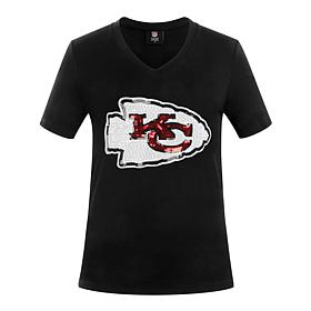 "As Is" Officially Licensed NFL Women's Sequin Logo Tee from Fabgat...