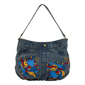 "As Is" Patricia Nash Hartley Hobo Blue Jean Bag 