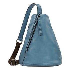 "As Is" Patricia Nash IVA Nell Leather Sling with Braided Detail