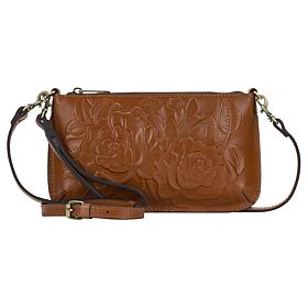 "As Is" Patricia Nash Laurina Leather Crossbody with Wristlet Strap