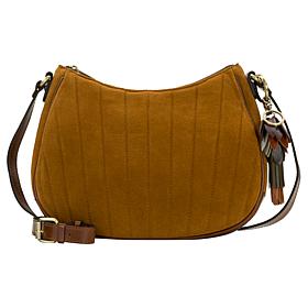 "As Is" Patricia Nash Sascha Leather Hobo Bag with Flower Tassel