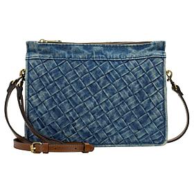 "As Is" Patricia Nash Yvette Denim Clutch Crossbody Bag