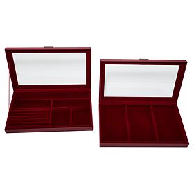 "As Is" Prestige™ Set of 2 Large Stackable Jewelry Boxes - Smooth F...