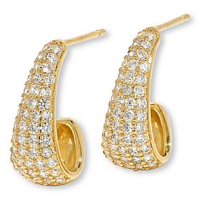 "As Is" Radiance by Absolute™ J-Hoop Stud Twist-Design Earrings