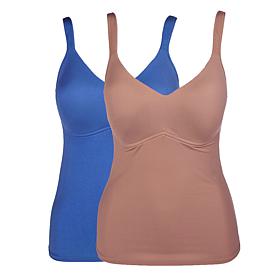 "As Is" Rhonda Shear 2-pack Molded Cup Cami Tank Top