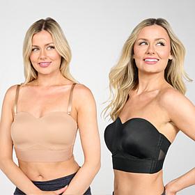"As Is" Rhonda Shear 2-pack Molded Cup Convertible Strapless Bra