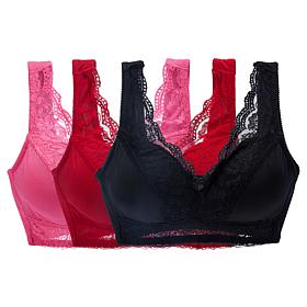 "As Is" Rhonda Shear 3-pack Classic Pin-Up Bra