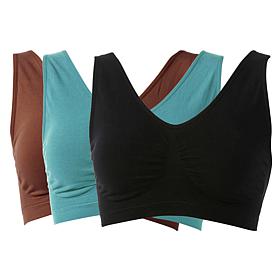 "As Is" Rhonda Shear 3-pack Original Cotton-Blend Ahh Bra