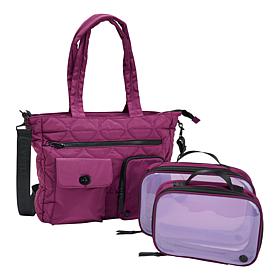 "As Is" Samantha Brown Anti-Theft Travel Tote with 2-piece Organizers