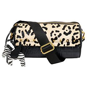 "As Is" Sharif Legacy Haircalf & Croco-Embossed Leather Barrel Cros...