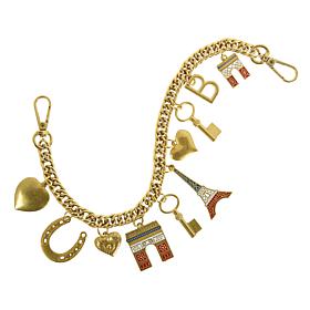 "As Is" Sharif Legacy Mini Bedazzled Leather Bag Charm