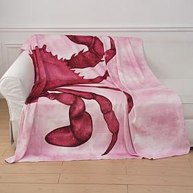 "As Is" South Street Loft Oversized Crab Printed Plush Throw 