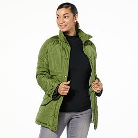 "As Is" Sporto® Rose Quilted Water-Resistant Anorak Coat