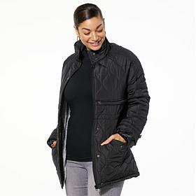 "As Is" Sporto® Rose Quilted Water-Resistant Anorak Coat