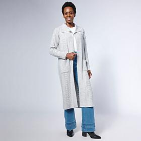 "As Is" Tower Hill by Christie Brinkley Cable Knit Cardigan