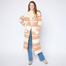 "As Is" Tower Hill by Christie Brinkley Jacquard Boucle Cardigan