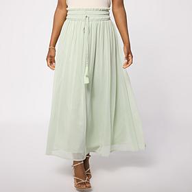 "As Is" Tower Hill by Christie Brinkley Smocked Waist Crinkle Skirt