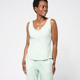 "As Is" TowerHill by Christie Brinkley Double Take Denim Knit Illus...