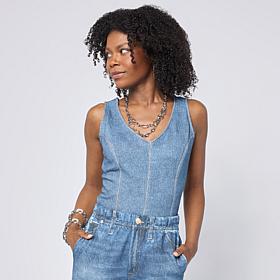 "As Is" TowerHill by Christie Brinkley Double Take Denim Knit Illus...