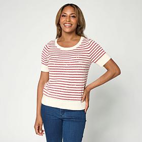 "As Is" TowerHill by Christie Brinkley Sweater Tee with Sequins