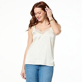 "As Is" TWRHLL by Christie Brinkley Lace Trim Tank