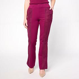 "As Is" TWRHLL by Christie Brinkley Pull-On Mixed Media Bootcut Pant