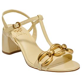 "As Is" Vince Camuto Chirie Leather T-Strap Block-Heel Sandal