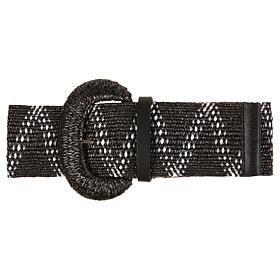 "As Is" Vince Camuto Stretch Straw Wrapped Buckle Belt