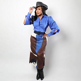 "As Is" Vivica A. Fox Collection Abstract Printed Knit Skirt