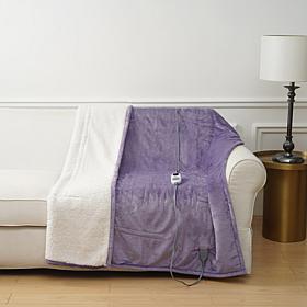 "As Is" Warm & Cozy Plush to Sherpa Heated Throw
