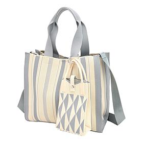 "As Is" Wildflower Technoknit Tote Set with Mini Phone Crossbody