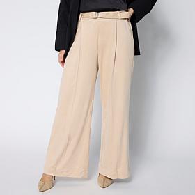 "As Is" WynneCollection Belted Faux Suede Pant